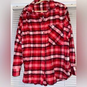 Aerie red plaid flannel shirt - XL